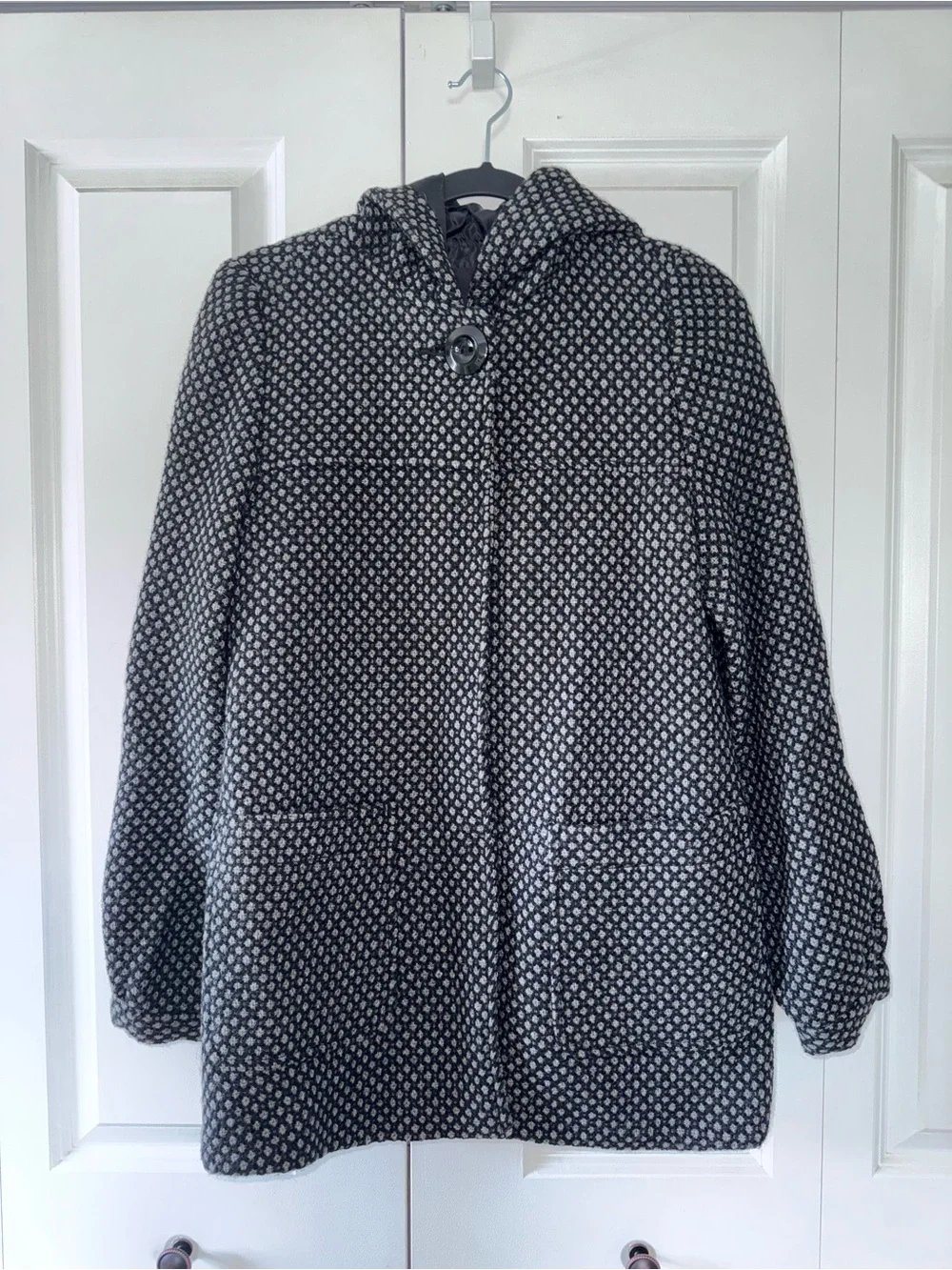 Mossimo Supply Co. Hooded Patterned Coat - Black & White